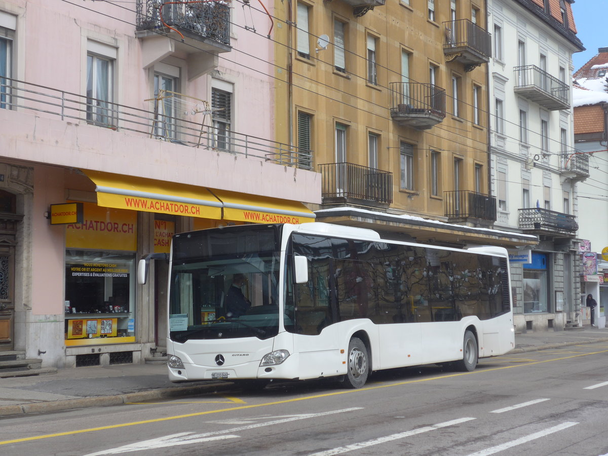 (224'273) - Interbus, Yverdon - Nr. 46/NE 231'046 - Mercedes (ex Oesterreich) am 20. M�rz 2021 beim Bahnhof La Chaux-de-Fonds (Einsatz CarPostal)