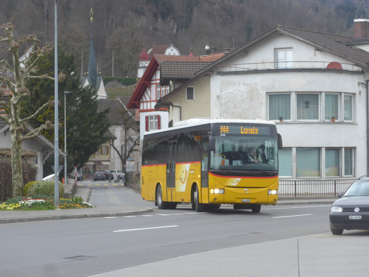 (224'389) - PostAuto Zentralschweiz - Nr. 3/OW 10'006 - Irisbus (ex Dillier, Sarnen Nr. 3) am 27. M�rz 2021 beim Bahnhof Sarnen