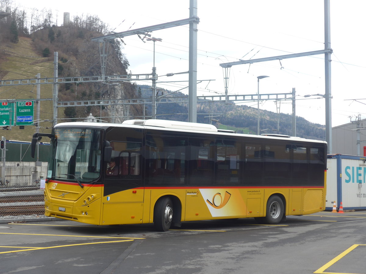 (224'412) - Huber, Entlebuch - LU 247'814 - Volvo am 27. Mrz 2021 beim Bahnhof Stansstad