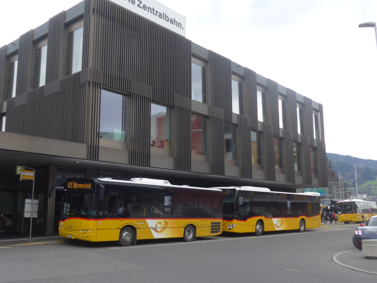 (224'442) - PostAuto Zentralschweiz - NW 26'676 - Solaris am 27. M�rz 2021 beim Bahnhof Stansstad