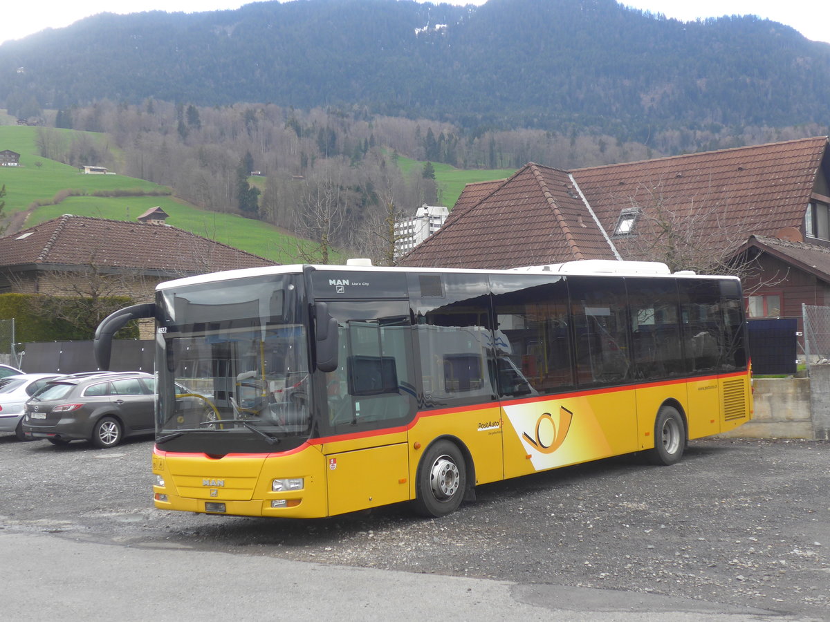 (224'455) - PostAuto Zentralschweiz - Nr. 7 - MAN/G�ppel (ex Dillier, Sarnen Nr. 7) am 27. M�rz 2021 in Sarnen, Garage