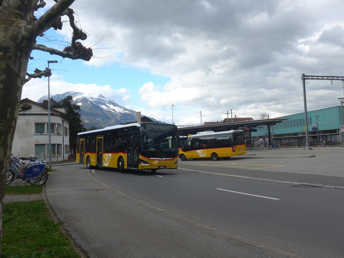 (224'470) - PostAuto Zentralschweiz - Nr. 7/OW 10'040 - MAN am 27. M�rz 2021 beim Bahnhof Sarnen