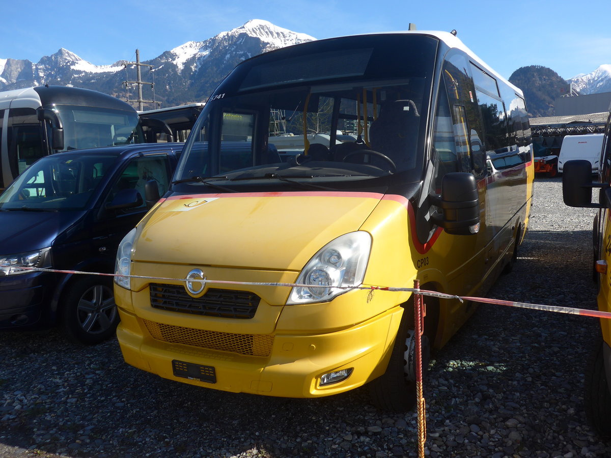 (224'489) - PostAuto Wallis - (VS 416'636) - Irisbus/Rosero (ex TPC Aigle Nr. CP03) am 28. M�rz 2021 in Landquart, Garage Bardill