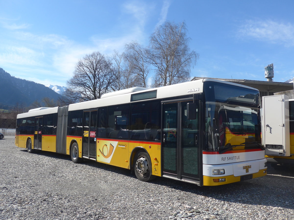 (224'501) - Stuppan, Flims - MAN (ex Steiner, Ortschwaben Nr. 20; ex Steiner, Ortschwaben Nr. 10) am 28. M�rz 2021 in Landquart, Garage Bardill