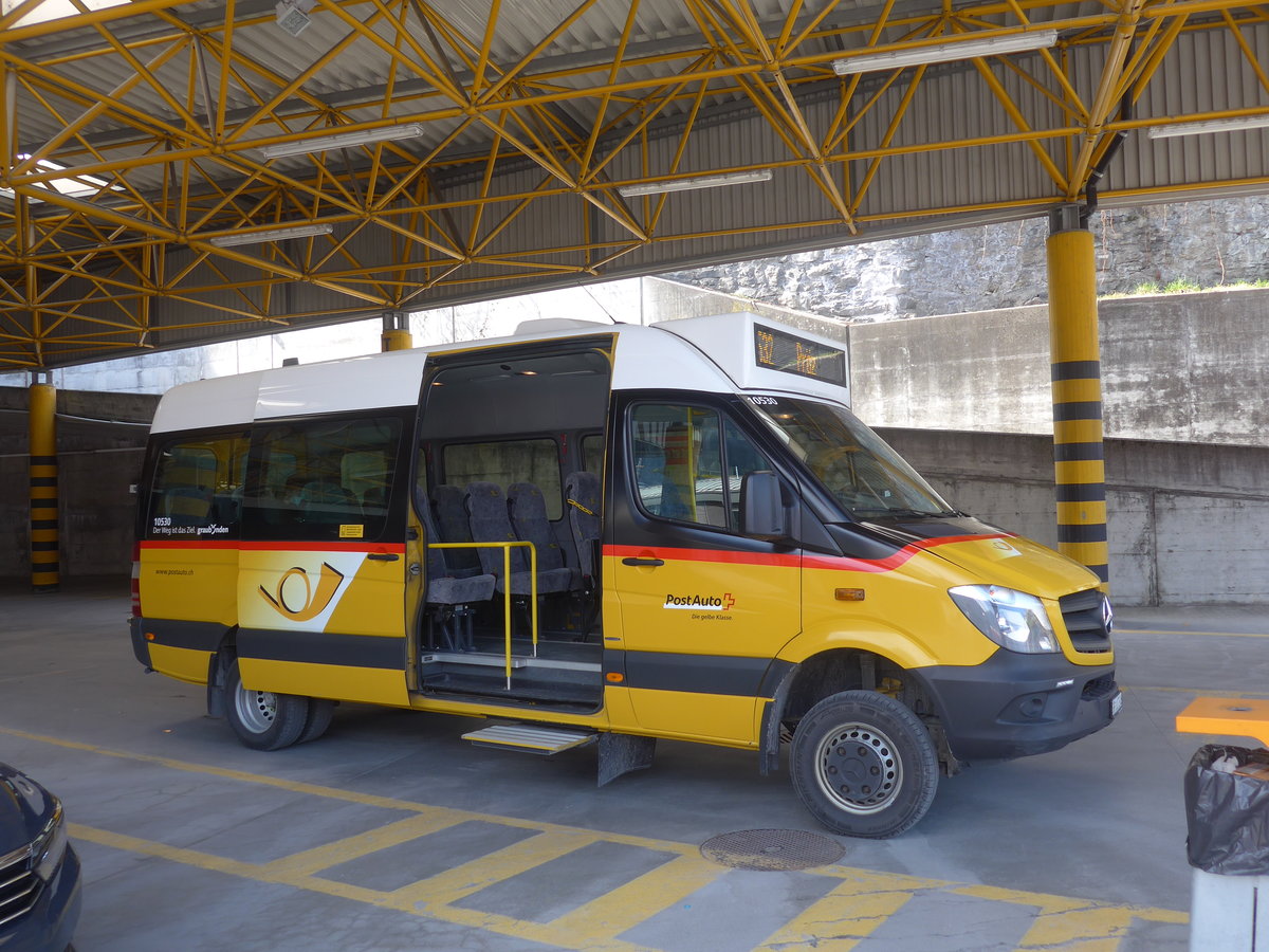 (224'521) - PostAuto Graub�nden - GR 107'306 - Mercedes am 28. M�rz 2021 in Thusis, Postautostation