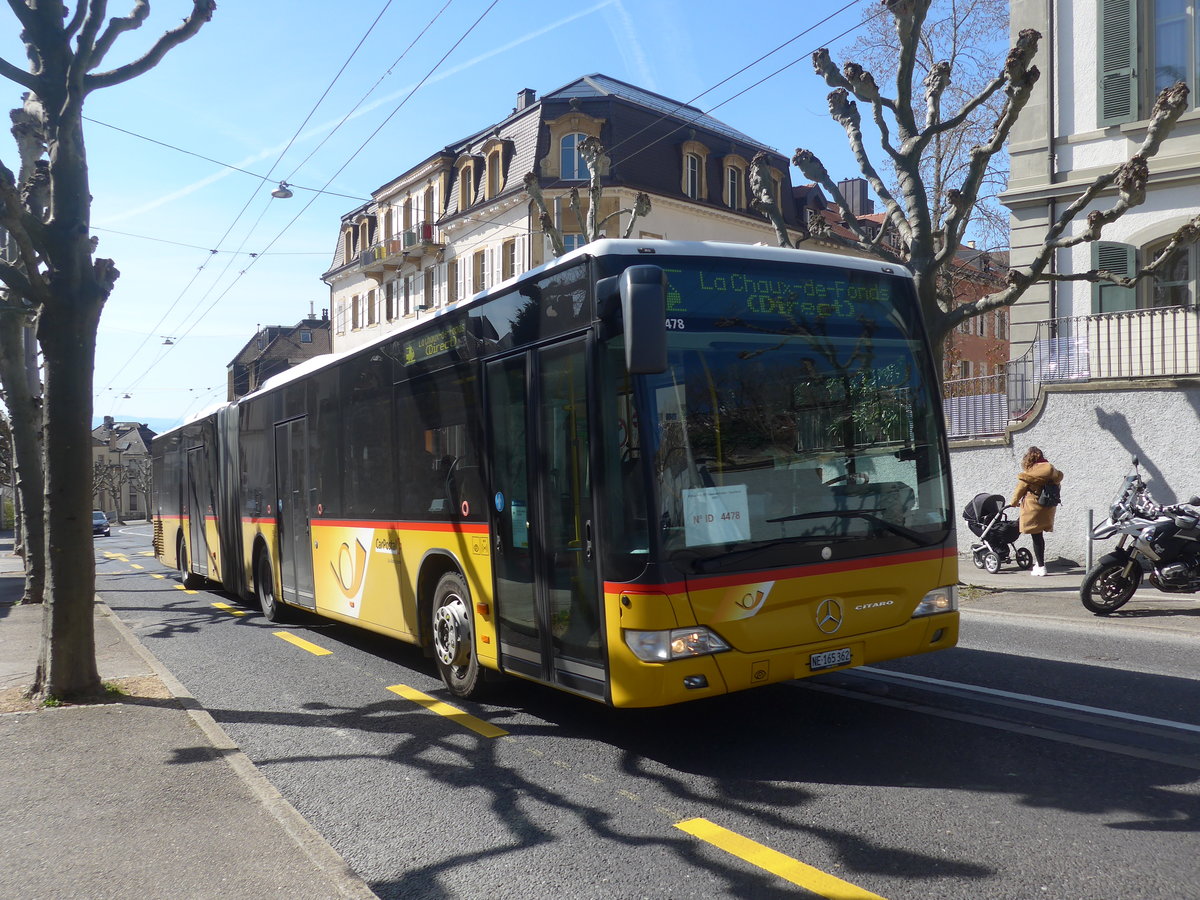 (224'573) - CarPostal Ouest - NE 165'362 - Mercedes (ex VD 386'069) am 29. Mrz 2021 in Neuchtel, Avenue de la Gare