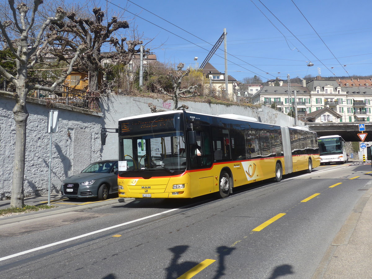 (224'589) - PostAuto Bern - Nr. 662/NE 165'363 - MAN (ex BE 610'549) am 29. M�rz 2021 in Neuch�tel, Avenue de la Gare (Einsatz CarPostal)