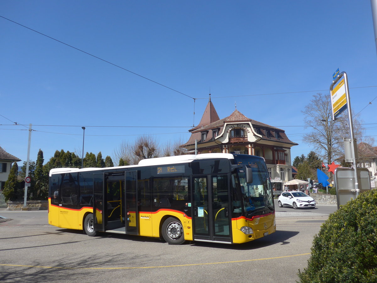 (224'609) - Funi-Car, Biel - NR. EP08/BE 468'290 - Mercedes (ex Eurobus, Bern Nr. 8) am 29. M�rz 2021 beim Bahnhof Ins
