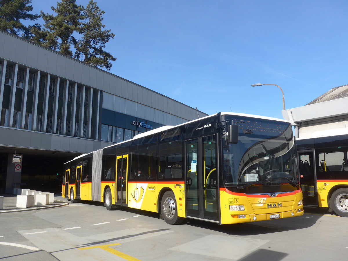 (224'638) - PostAuto Bern - Nr. 670/BE 637'670 - MAN am 29. M�rz 2021 in Bern, Postautostation