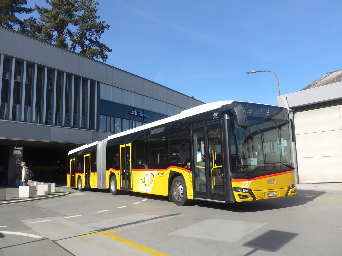 (224'640) - PostAuto Bern - BE 603'455 - Solaris am 29. M�rz 2021 in Bern, Postautostation