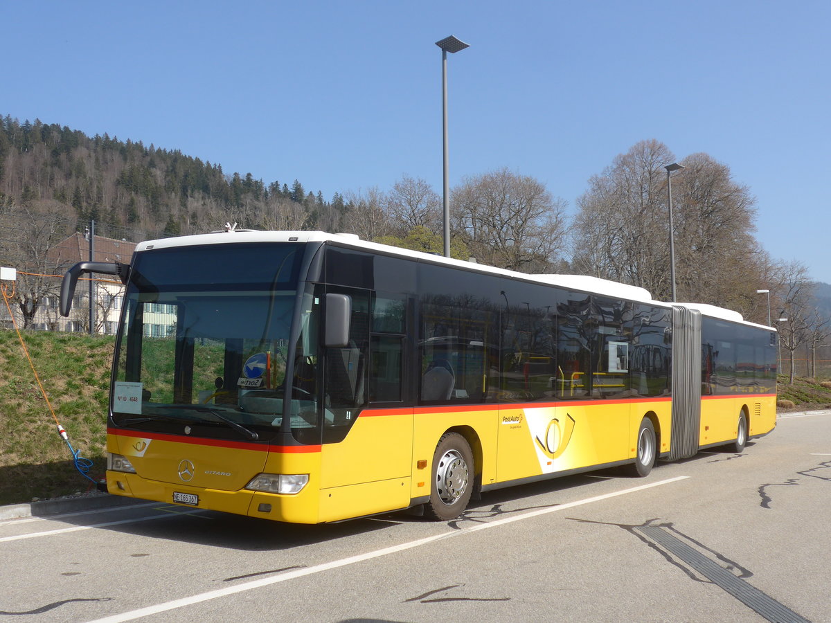 (224'674) - PostAuto Bern - Nr. 689/NE 165'367 - Mercedes (ex BE 834'689; ex H�fliger, Sursee Nr. 7) am 2. M�rz 2021 in Boudevilliers, SCAN-ne (Einsatz CarPostal)