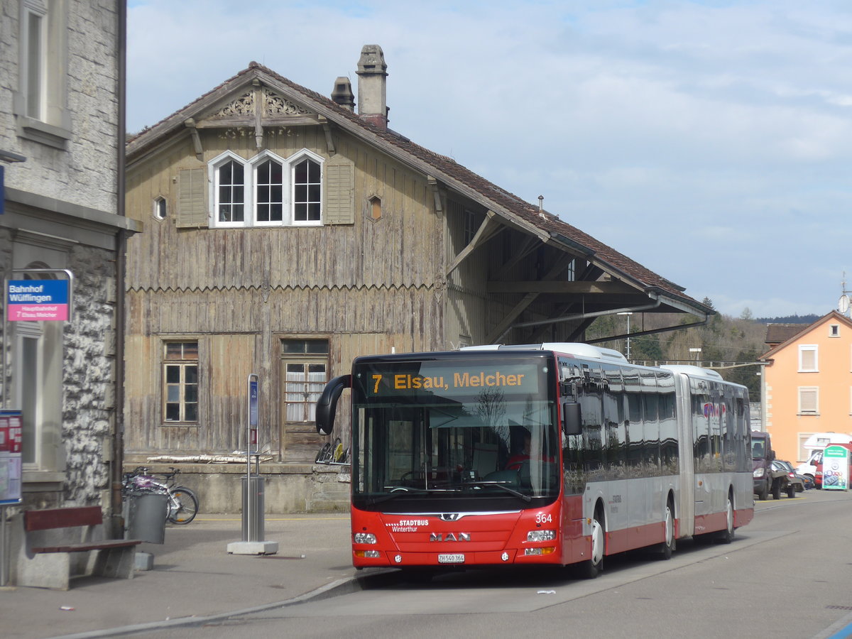 (224'890) - SW Winterthur - Nr. 364/ZH 540'364 - MAN am 11. April 2021 beim Bahnhof Winterthur W�lflingen