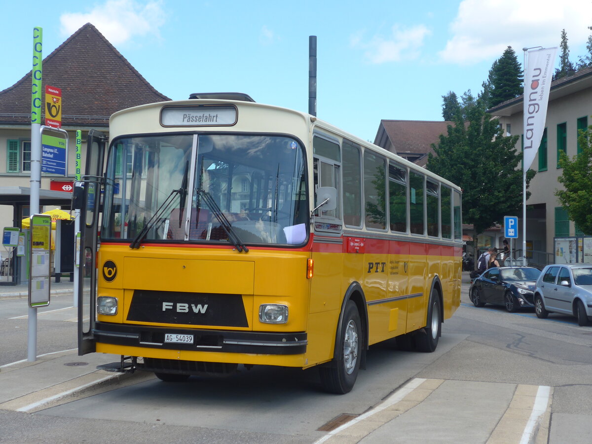 (225'863) - Birchler, Remetschwil - AG 54'039 - FBW/T�scher (ex Gerber, Winkel; ex Eggenberger, M�riken; ex Tanner, Bubendorf; ex P 24'803) am 13. Juni 2021 beim Bahnhof Langnau