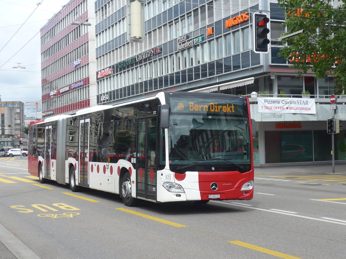 (226'330) - TPF Fribourg - Nr. 172/FR 300'327 - Mercedes am 11. Juli 2021 beim Bahnhof Bern