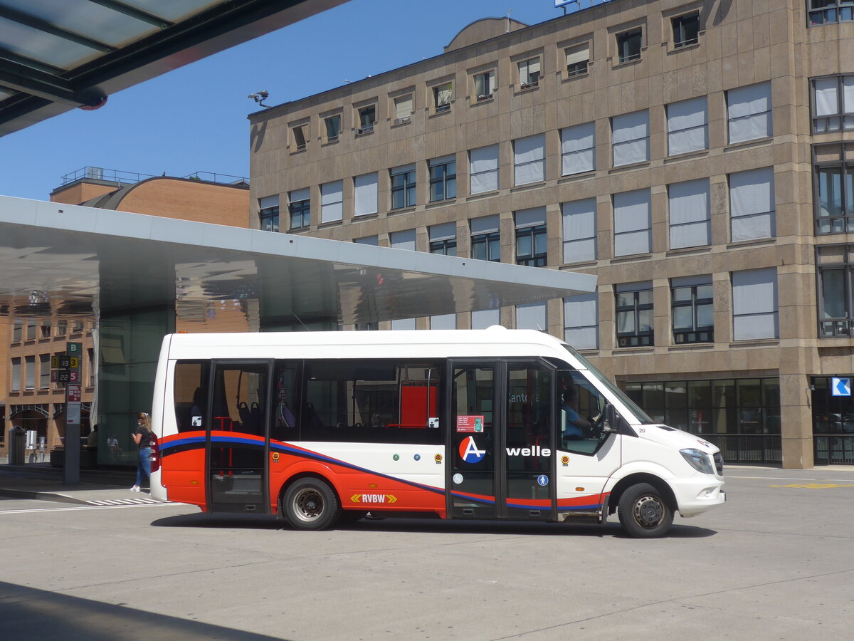 (226'596) - RVBW Wettingen - Nr. 20/AG 226'219 - Mercedes am 19. Juli 2021 beim Bahnhof Baden