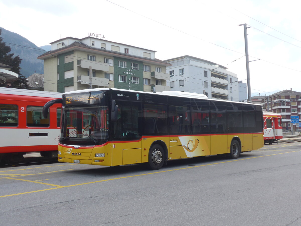 (226'756) - CarPostal Ouest - JU 51'279 - MAN (ex Nr. 13) am 24. Juli 2021 beim Bahnhof Brig (Einsatz PostAuto Wallis)