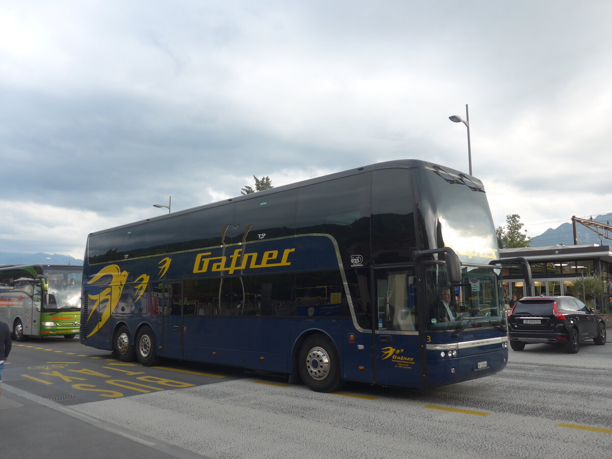 (227'536) - Gafner, Thun - Nr. 3/BE 53'616 - Van Hool (ex Nr. 20) am 26. August 2021 beim Bahnhof Thun