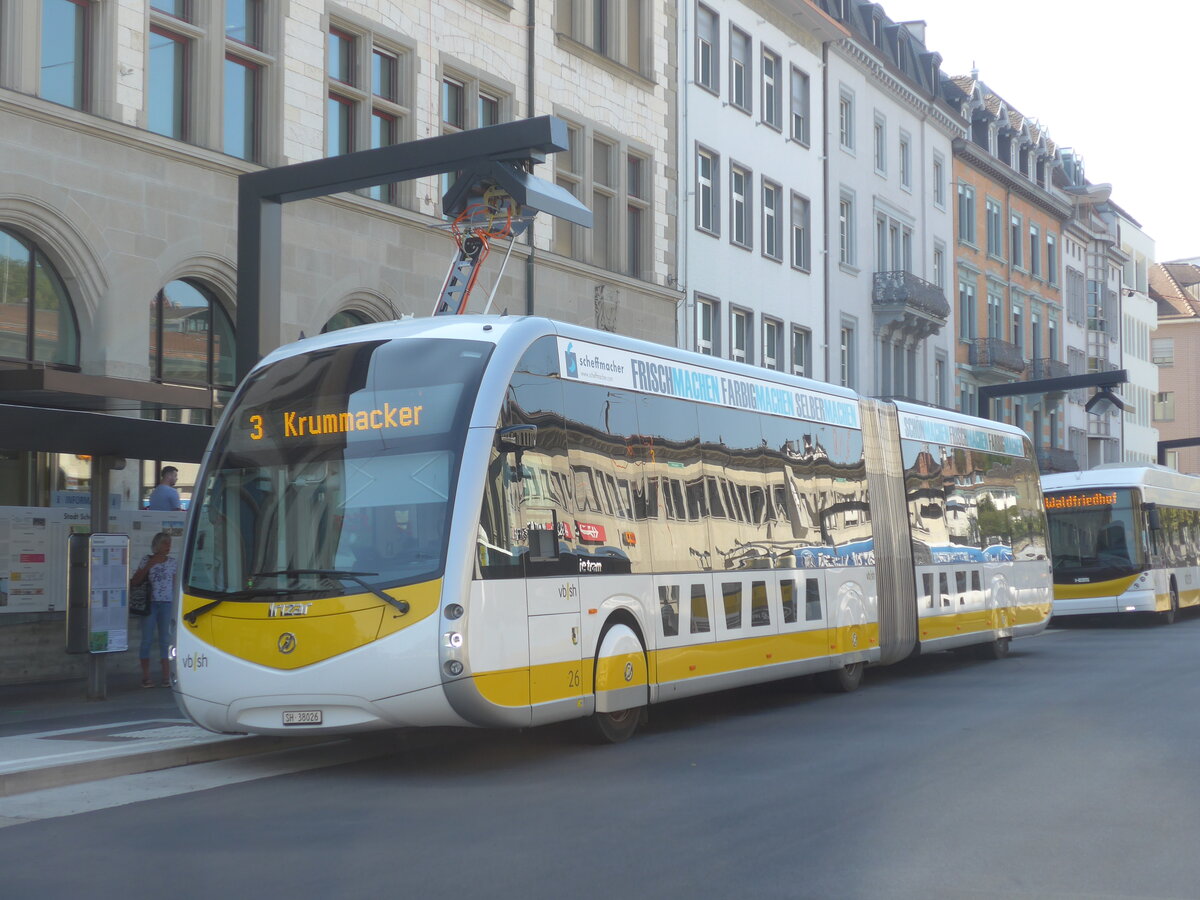 (227'763) - VBSH Schaffhausen - Nr. 26/SH 38'026 - Irizar am 4. September 2021 beim Bahnhof Schaffhausen