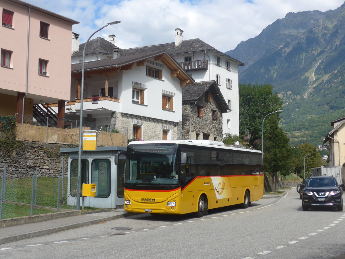 (227'942) - TpM, Mesocco - Nr. 19/GR 108'019 - Iveco am 11. September 2021 in Mesocco, Stazione