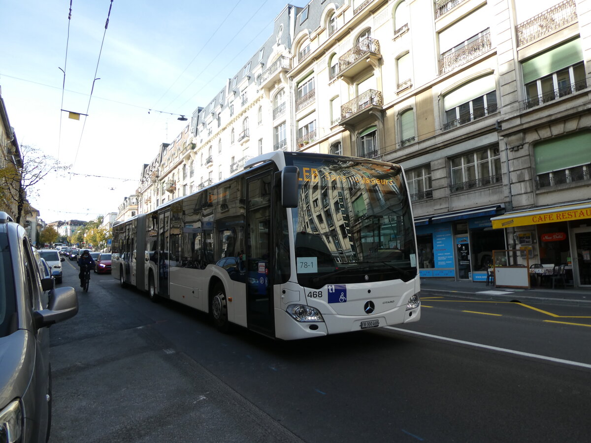 (228'914) - Intertours, Domdidier - Nr. 468/FR 300'468 - Mercedes (ex Nr. 201) am 11. Oktober 2021 beim Bahnhof Lausanne (Einsatz TL)