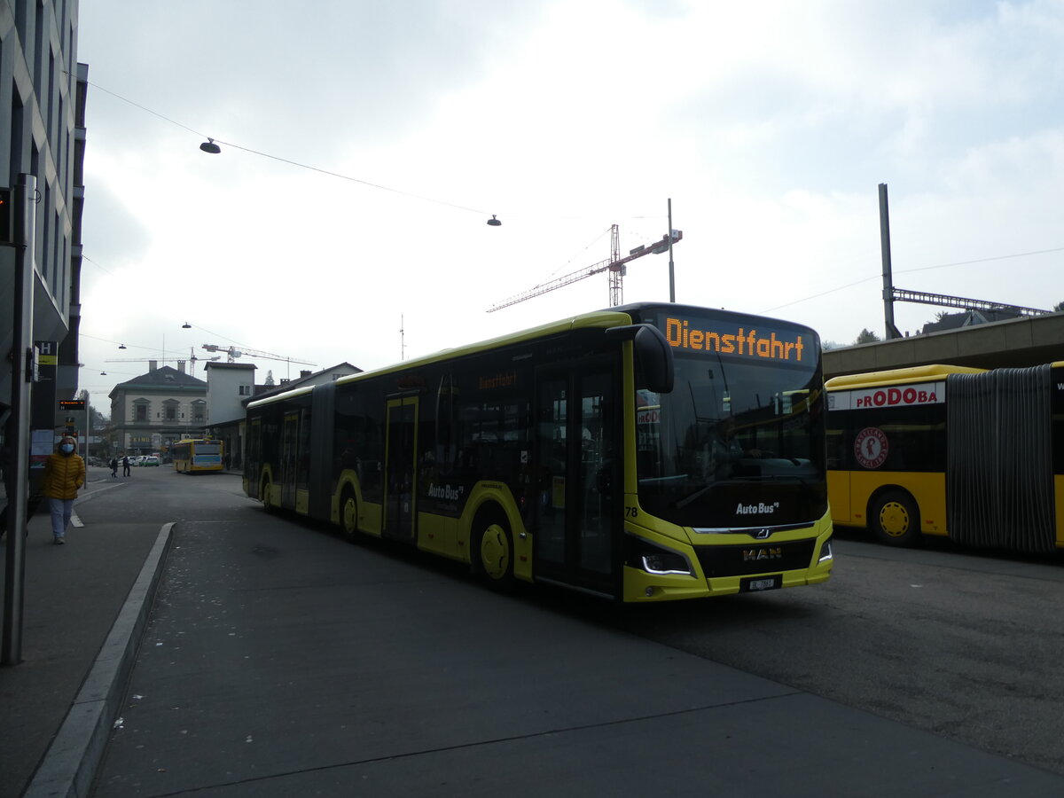 (228'948) - AAGL Liestal - Nr. 78/BL 7861 - MAN am 12. Oktober 2021 beim Bahnhof Liestal