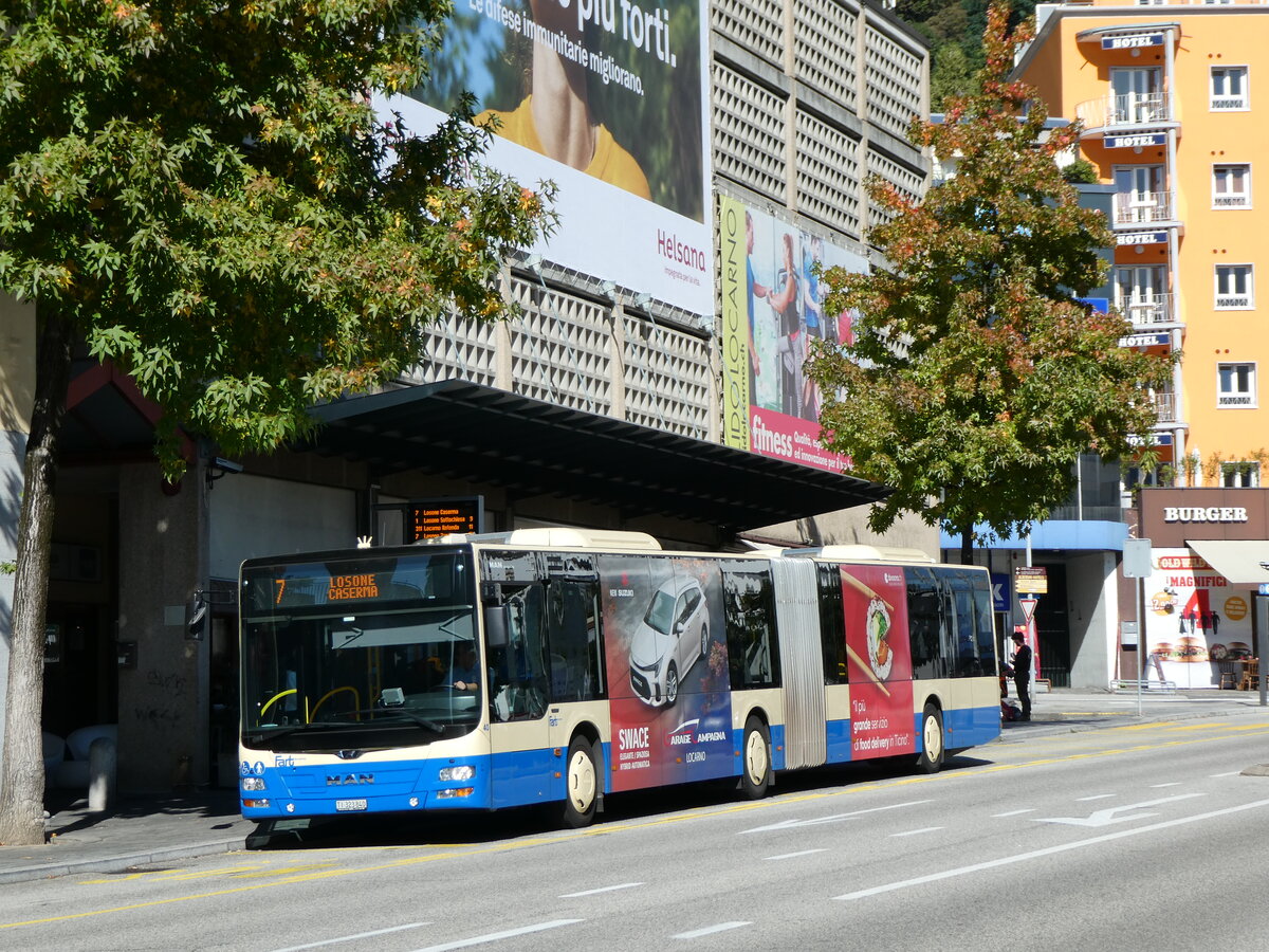 (229'152) - FART Locarno - Nr. 40/TI 323'840 - MAN am 14. Oktober 2021 beim Bahnhof Locarno