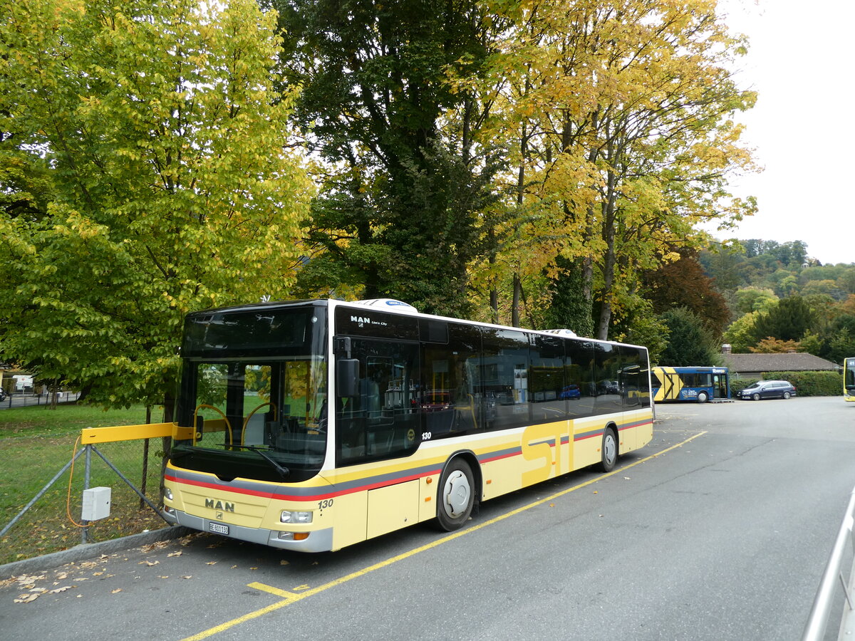 (229'440) - STI Thun - Nr. 130/BE 801'130 - MAN am 19. Oktober 2021 bei der Schifflndte Thun