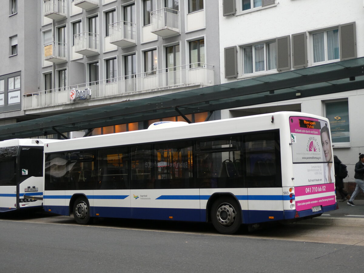 (229'607) - ZVB Zug - Nr. 503/ZG 84'503 - Lanz+Marti/Hess Personenanh�nger am 22. Oktober 2021 beim Bahnhof Zug