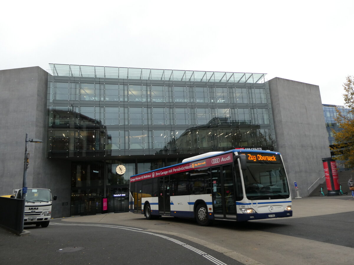 (229'612) - ZVB Zug - Nr. 130/ZG 3380 - Mercedes am 22. Oktober 2021 beim Bahnhof Zug