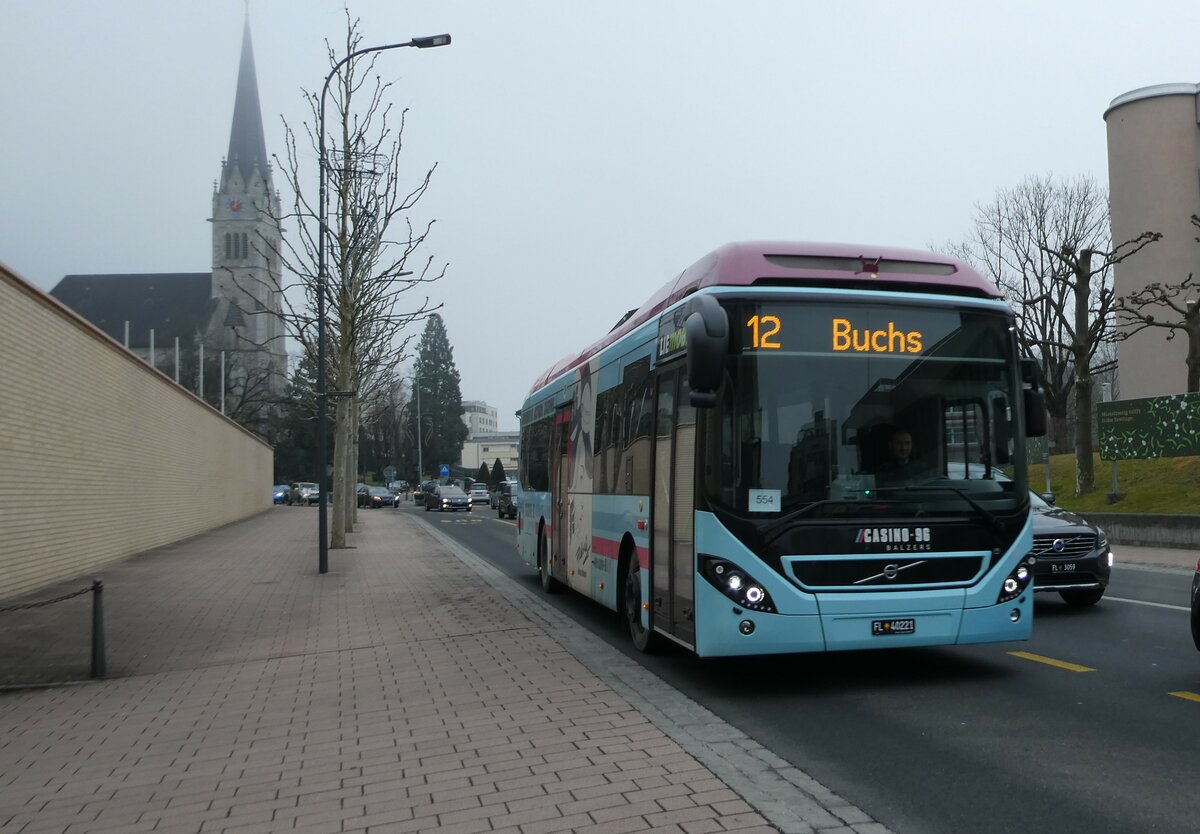(231'328) - BOS PS Anstalt, Vaduz - Nr. 554/FL 40'221 - Volvo (ex PLA Vaduz Nr. 91) am 15. Dezember 2021 in Vaduz, Post