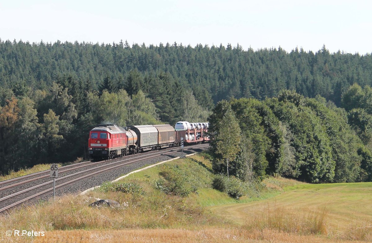 232 093 zieht den 51717 NNR - LLE Frankenwald Umleiter bei Neudes. 28.08.16