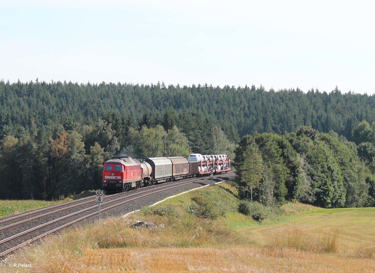 232 093 zieht den 51717 NNR - LLE Frankenwald Umleiter bei Neudes. 28.08.16