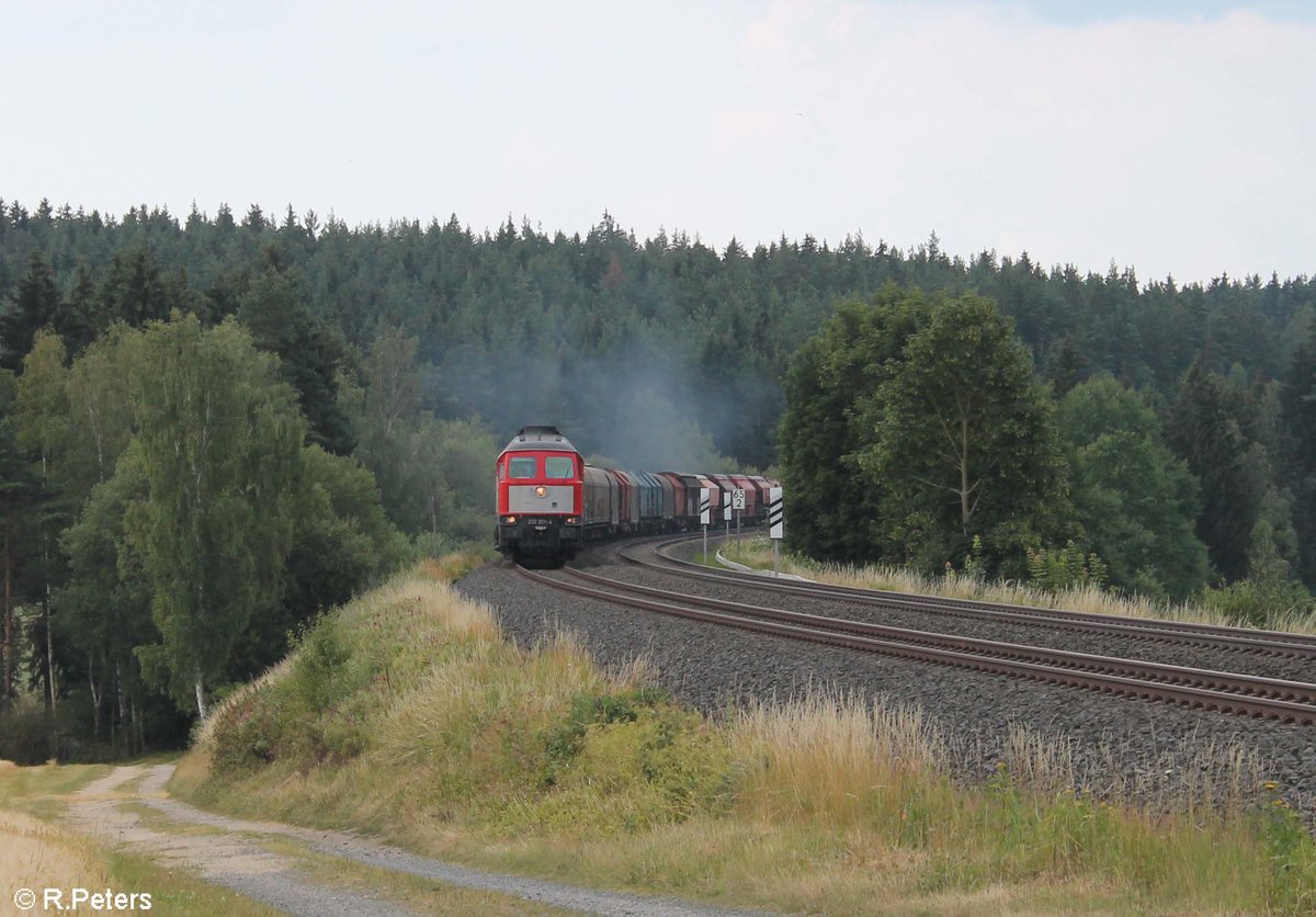 232 201 zieht den EZ 51716 Nürnberg - Senftenberg bei Neudes. 15.07.18