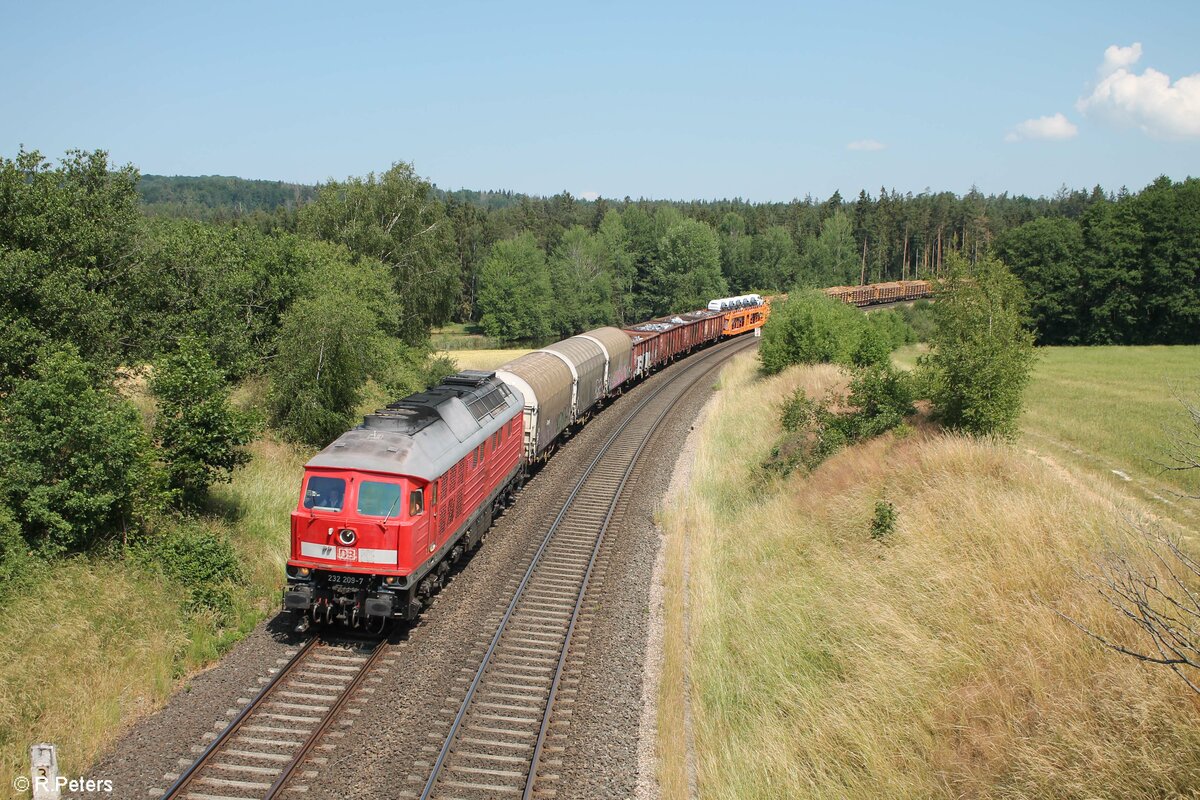 232 209-7 mit dem EZ 51617 Zwickau - Nürnberg bei Oberteich. 23.06.22