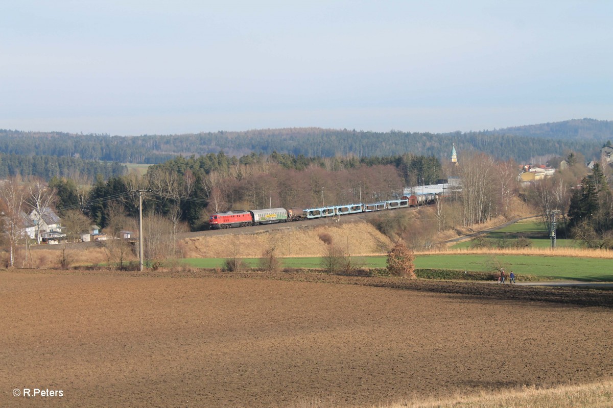 232 209-7 zieht bei Pechbrunn den Frankenwald Umleiter 51723 Nürnberg - Leipzig 07.02.16