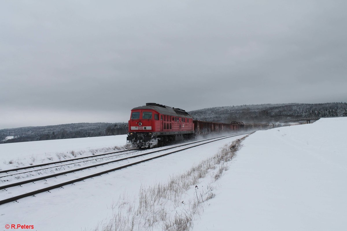 232 254 mit dem Frankenwald Umleiter EZ 51612 Halle - Nürnberg bei Oberteich. 09.01.21