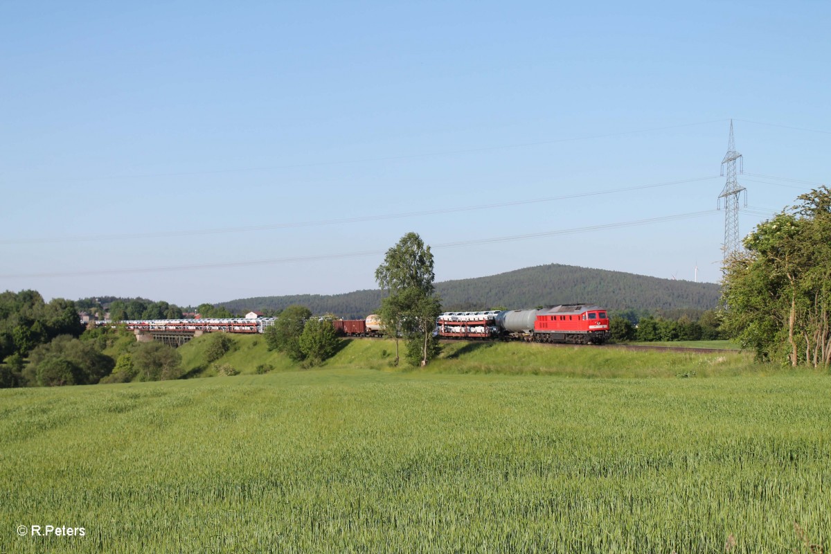 232 259-2 zieht beim Seußener Viadukt den sehr langen 45366 XTCH - NNT. 05.06.15