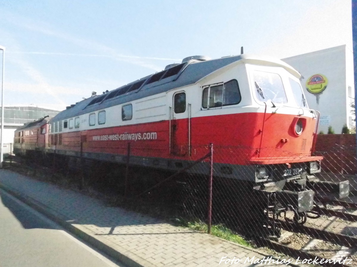 232 293 der EBS und im Hintergrund die Spenderlok 232 182 auf dem LEG Gel�nde in Delitzsch am 2.8.15
