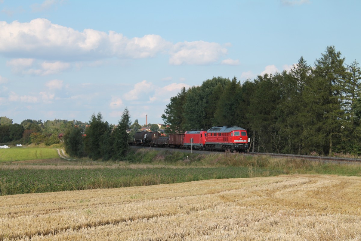 232 569-4 + 185 341-5 mit dem 51651 Leipzig Engelsdorf - Nürnberg bei Waldershof. 27.08.14