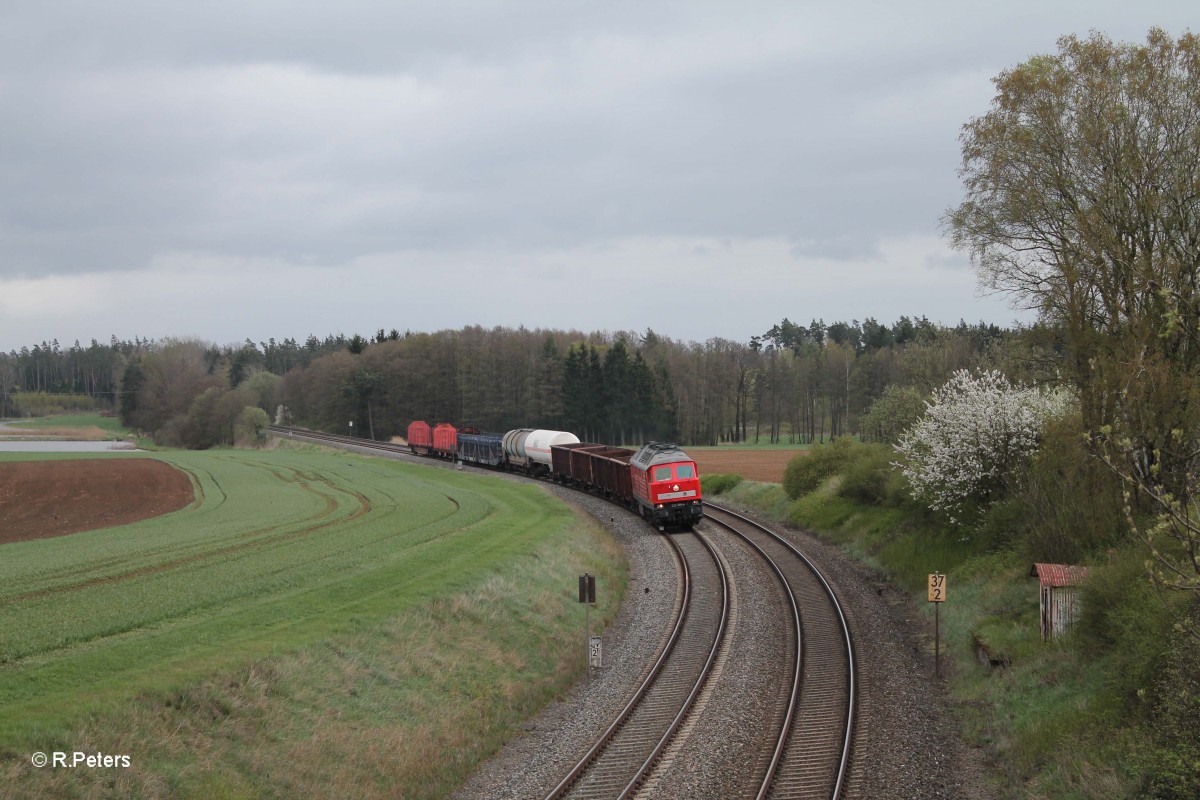 232 569-4 zieht bei Oberteich den kurzen 45365 Nürnberg - Cheb durch die Kurve. 15.04.14