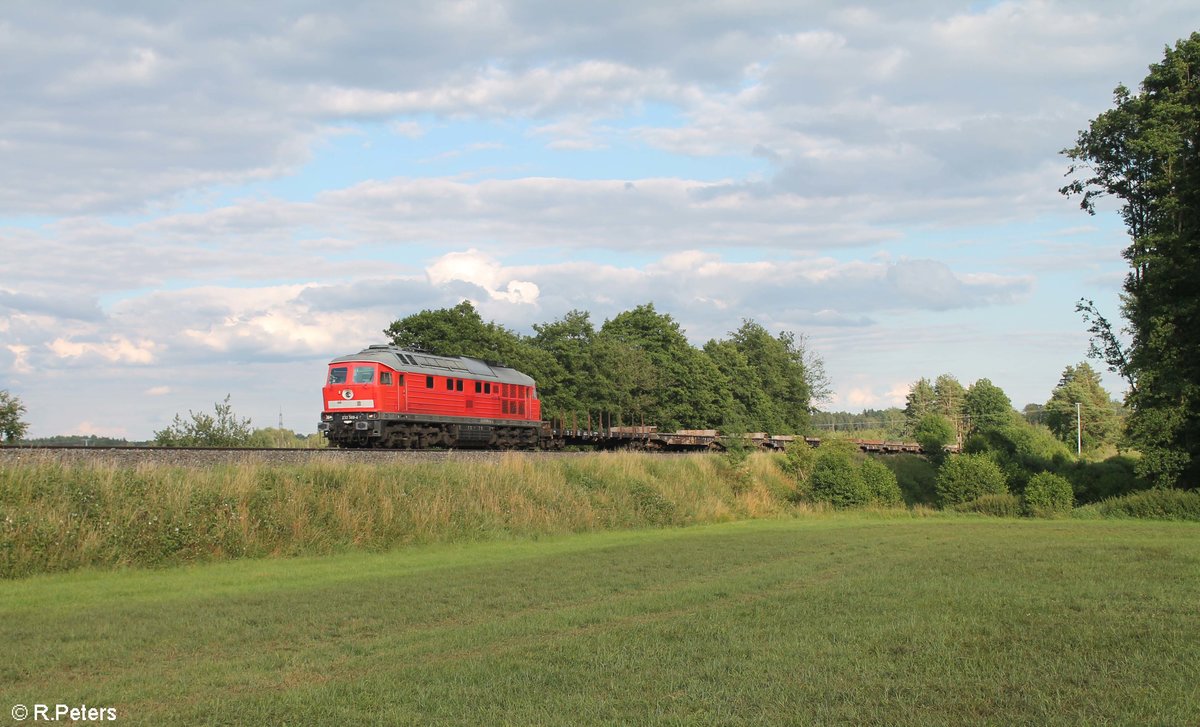 232 569-4 zieht ein Leer Militärzug von Vielseck nach Hof bei Oberteich. 12.07.20