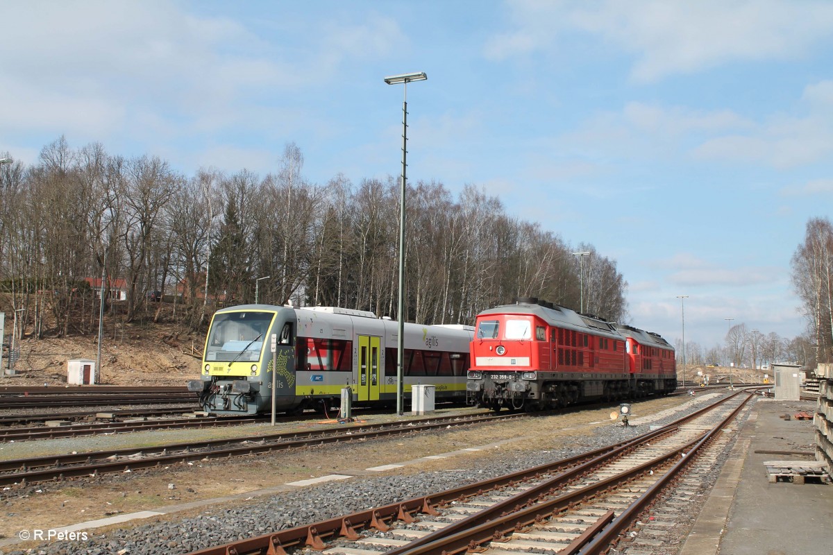 232 571. 232 609, 232 359 stehen abgestellt in Marktredwitz. 21-03.15