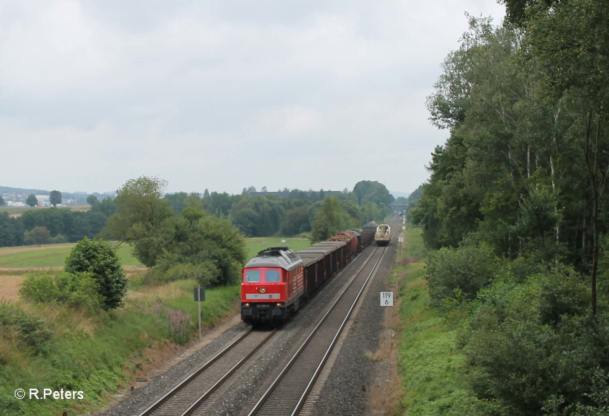 232 609-8 zieht bei waldershof den 51081 Leipzig - Nürnberg Frankenwald Umleiter. 05.08.16