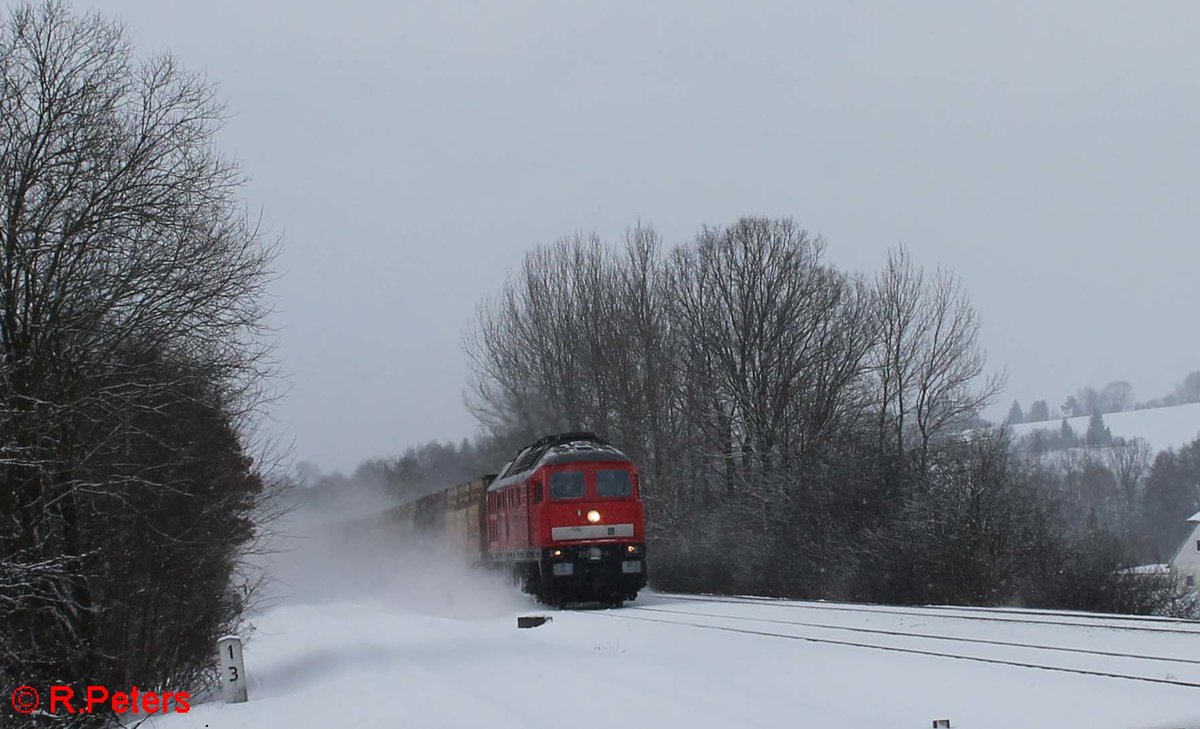 232 618 zieht den verspäteten 45367 NNR - XTCH bei Schönfeld. 16.01.17