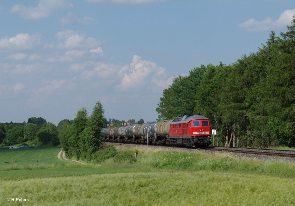 232 703-9 zieht den Kesselzug 98681 NHO - NNR hinter Waldershof. 12.06.15