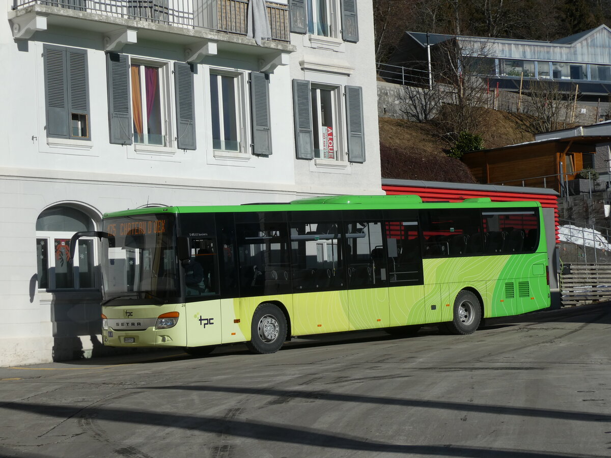 (232'269) - TPC Aigle - Nr. 29/VD 263'041 - Setra (ex Volnbusz, H-Budapest) am 22. Januar 2022 beim Bahnhof Leysin-Feydey