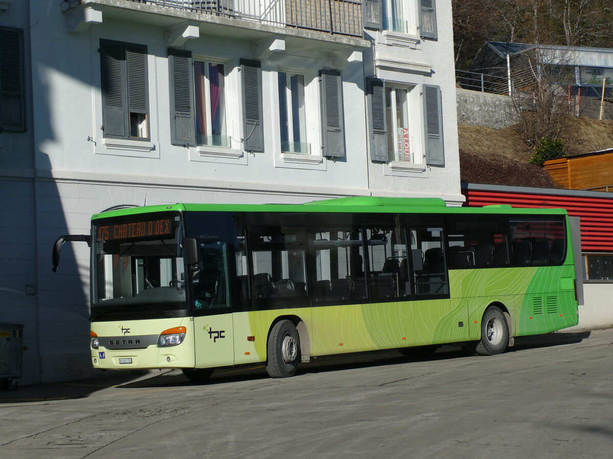 (232'291) - TPC Aigle - Nr. 32/VD 263'755 - Setra (ex Bohr, D-Niederweiler; ex Volnbusz, H-Budapest) am 22. Januar 2022 beim Bahnhof Leysin-Feydey