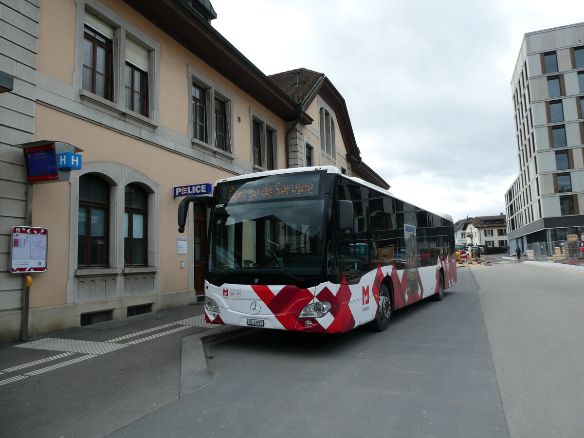 (232'667) - CarPostal Ouest - JU 43'865 - Mercedes am 6. Februar 2022 beim Bahnhof Del�mont