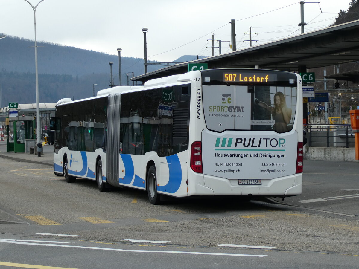 (232'944) - BOGG Wangen b.O. - Nr. 217/SO 112'464 - Mercedes am 14. Februar 2022 beim Bahnhof Olten