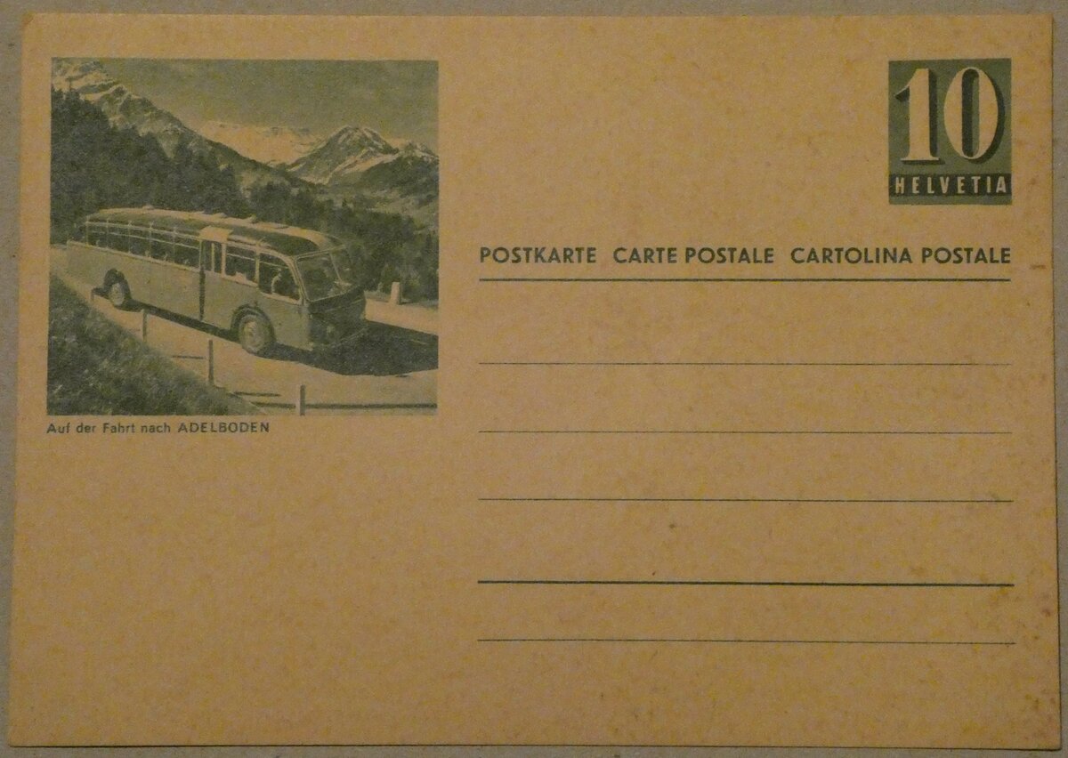 (232'986) - PTT-Postkarte � 10 Rappen - Auf der Fahrt nach Adelboden - am 19. Februar 2022 in Thun